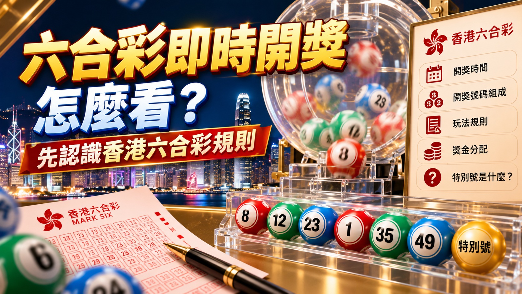 六合彩即時開獎怎麼看？先認識香港六合彩規則