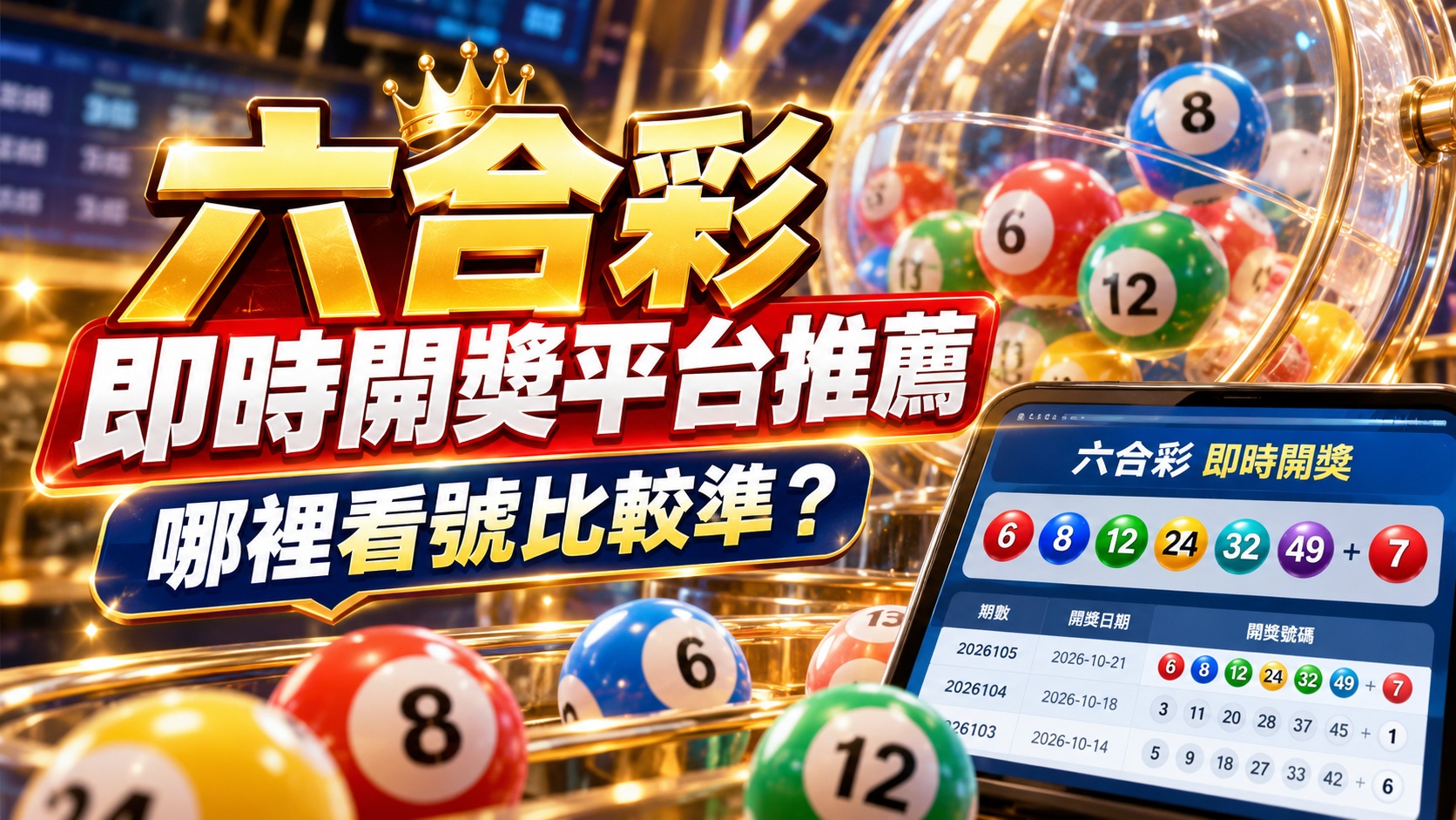 六合彩即時開獎平台推薦：哪裡看號比較準？